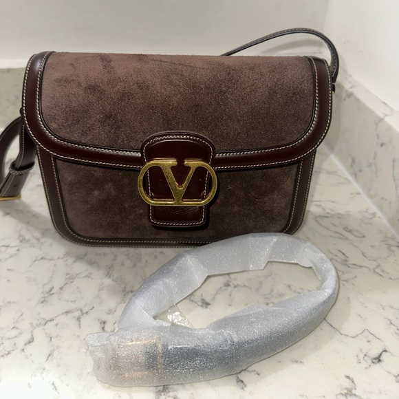 Valentino 9to5 Suede brown shoulder bag - Picture 2 of 6